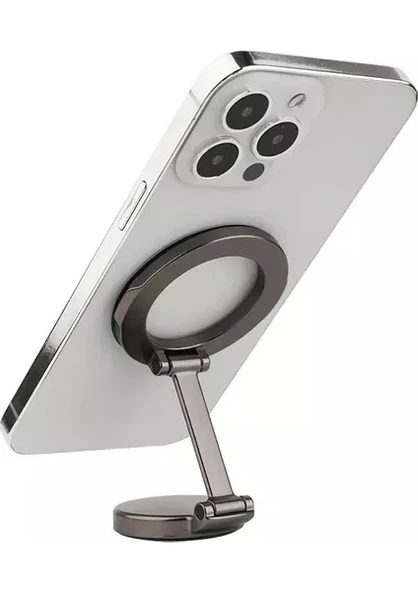 Katlanabilir Magsafe Mıknatıslı Metal Mini Araç Içi Telefon Tutucu 360 Derece Dönen - 3