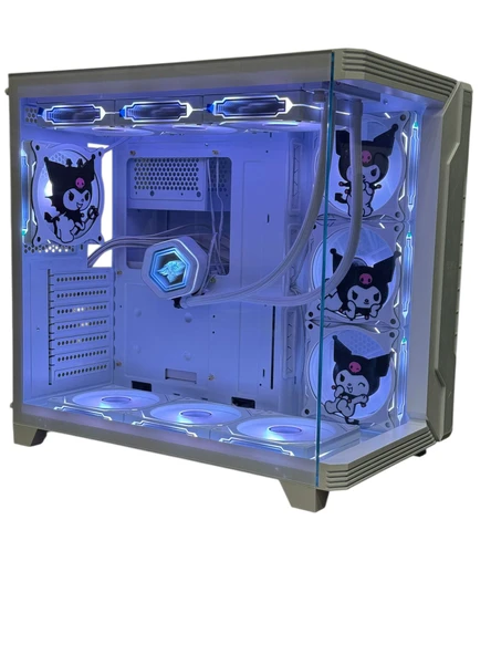 Kuromi Karakterli 7 ARGB Fanlı 850W 80 Plus Bronz Power'lı 360MM Sıvı Soğutmalı Beyaz Akvaryum Kasa ürün görseli 1