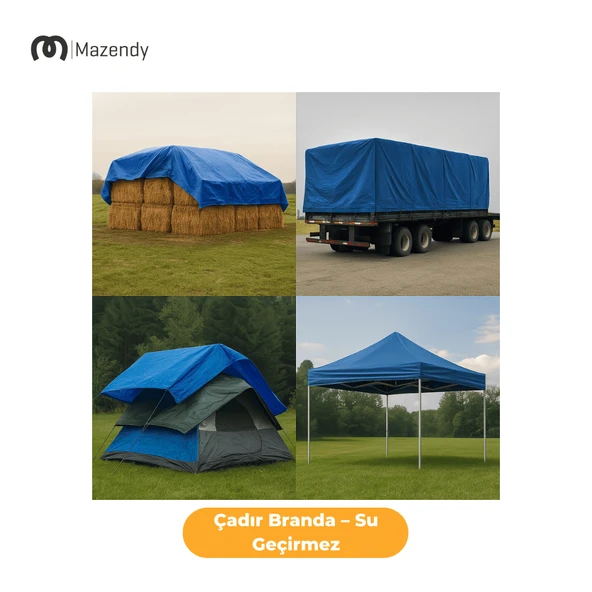 14x1 Metre Çadır Branda Su Geçirmez UV Dayanımlı Branda - 3