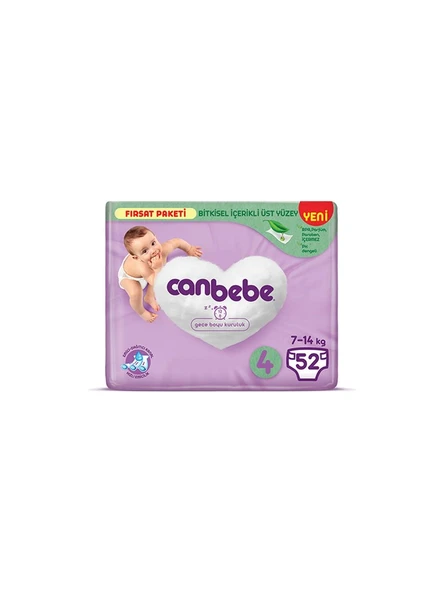 Canbebe 4 Beden Maxi Bebek Bezi 52 Adet - 1