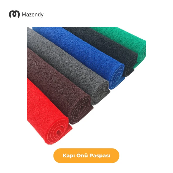 Kıvırcık Paspas 1x5m 14mm Turkuaz Kapı Önü Kaymaz Dış Mekan Halısı - 2