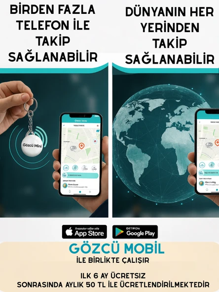 Gözcü Mobil Mini Ios Android Uyumlu Airtag Anlık Geçmişe Dönük Konum 30 Ay Pil Ömrü Gps Araç Motor Çocuk Akıllı Gizli Takip Cihazı (5-10 Dakika Aralıklı Sinyal Alır) - 3