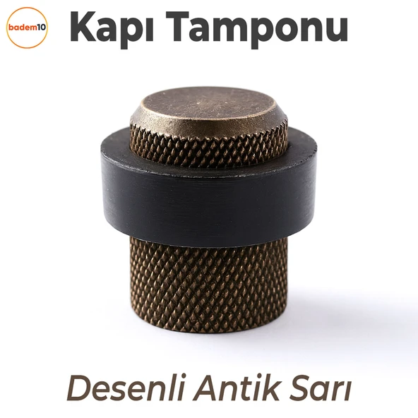 Kapı Stoperi Tamponu Antik Sarı Vidalı Metal Tutacağı Tutucu Altı Kolu Stopu Takozu Sürgülü Kapı ürün görseli