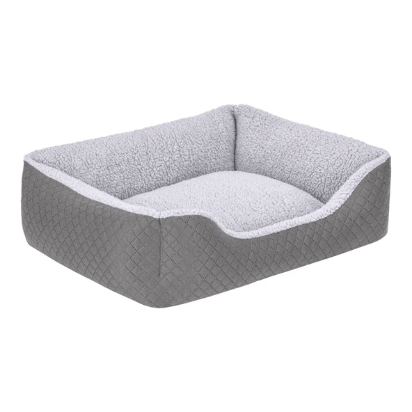 Pet Comfort Bravo Duo  Kedi ve Köpek Yatağı Gri/Gri Peluş S 55x45cm - Resim 2