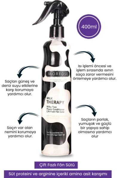 Morfose Milk Therapy Çift Fazlı Saç Bakım Sütü 400 ml - 2