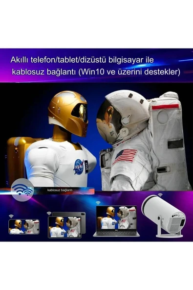 Taşınabilir Sinema Projektörü 4k Ev Sineması Bluetooth Android 12 Projeksiyon cihazı - 7