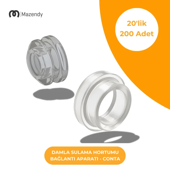 Damla Sulama Conta 20'lik - Dayanıklı ve Kolay Montajlı Bağlantı Parçası (200 Adet) - 1