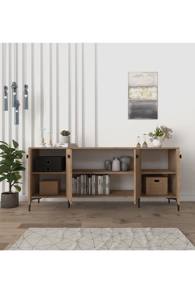 Cool Home Eylül Modern Raflı Konsol Ofis Salon 180 Cm Sepet - 2