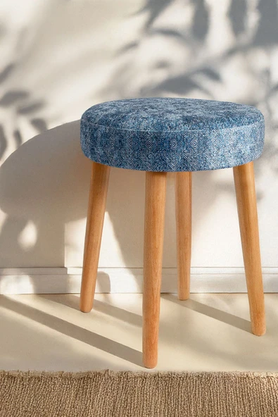 Tekli Ahşap Tabure Kadife Orella ürün görseli