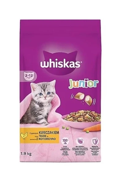 Whiskas Junior Tavuklu Yavru Kuru Kedi Maması 1.9 Kg - 1