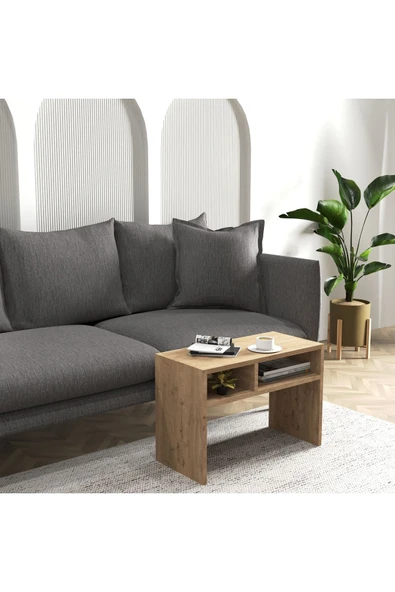 Cool Home Vera Yan Sehpa , Servis Sehpası Sepet ( Meşe ) - 2