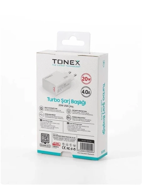Tonex B20w Turbo Usb Şarj Başlığı Turbo 20w 4.0A - 2