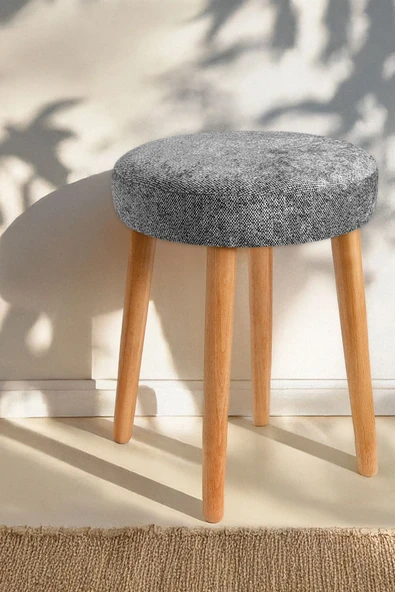 Tekli Ahşap Tabure Kadife Milana ürün görseli