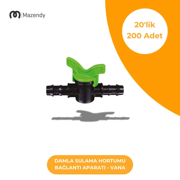 Damla Sulama Vana 20'lik - Dayanıklı ve Kolay Montajlı Bağlantı Parçası (200 Adet) ürün görseli 1