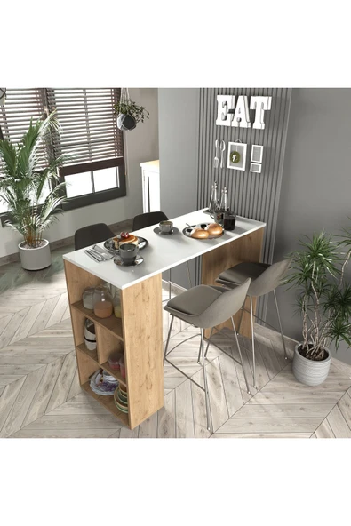 Cool Home Pan Kahve Köşesi , Yemek Masası , Mutfak Masası , Ada , Bar Masası , Beyaz - Sepet - 1