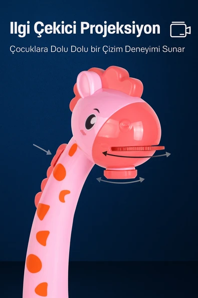 QASUL Çocuklar İçin Akıllı Zürafa Çizim Projektör Masası - 6