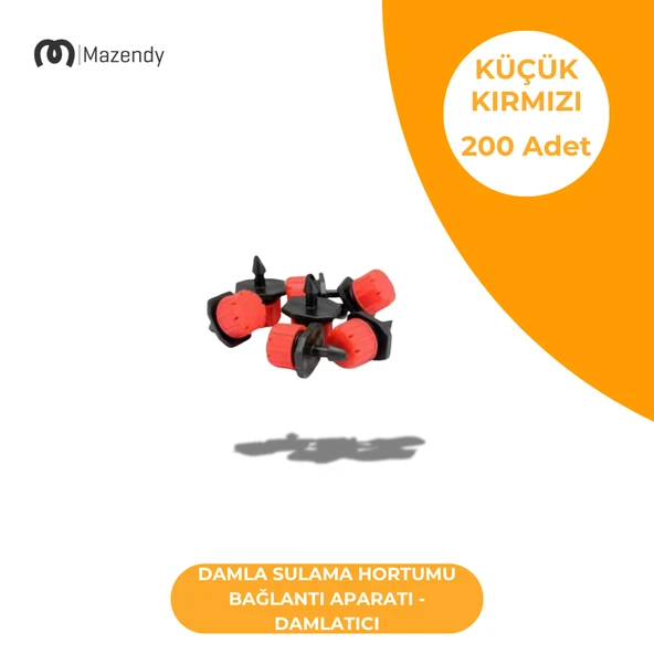 Damla Sulama Damlatıcı - Küçük Kırmızı (200 Adet)