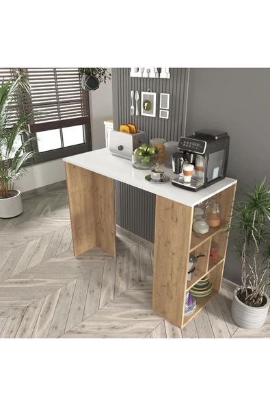 Cool Home Pan Kahve Köşesi , Yemek Masası , Mutfak Masası , Ada , Bar Masası , Beyaz - Sepet - 2