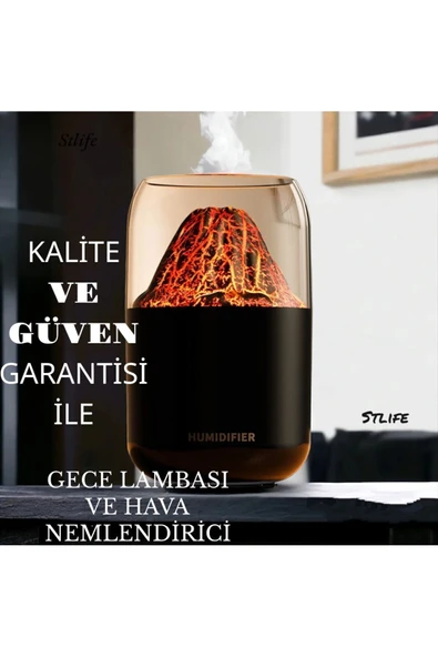 300 ml hava nemlendirici buhar makinası RGB ışıklı dekoratif yanardağ - 2