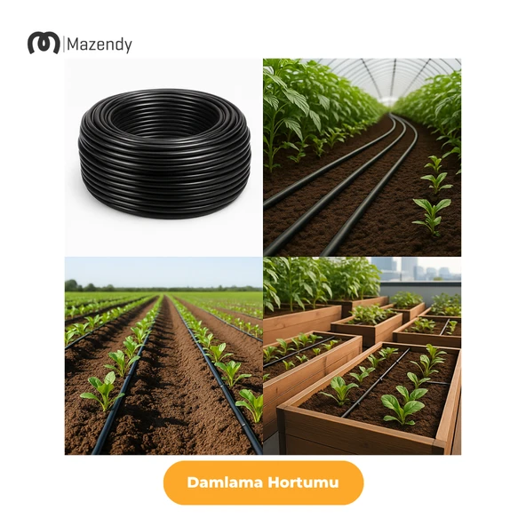 16 mm 25 Metre Deliksiz Damlama Sulama Hortumu Seti 3’li Set - 5