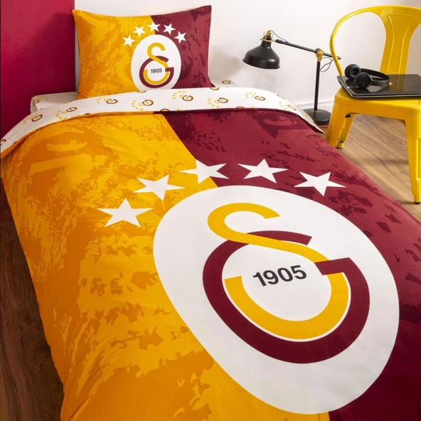 Taç Galatasaray 5. Yıldız Tek Kişilik Lisanslı Nevresim Takımı - Resim 3
