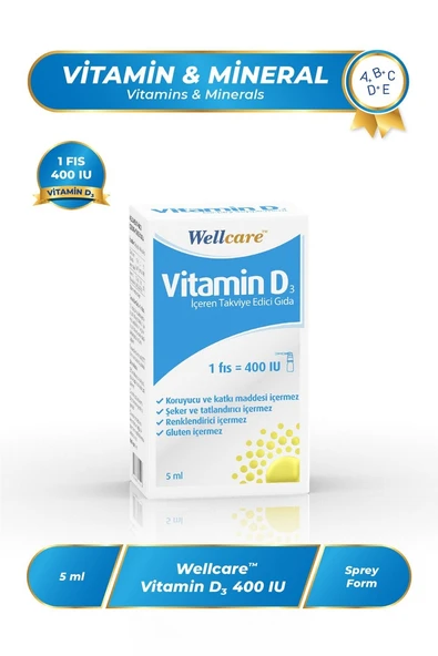 Wellcare Vitamin D3 400 IU 5 ml - 1