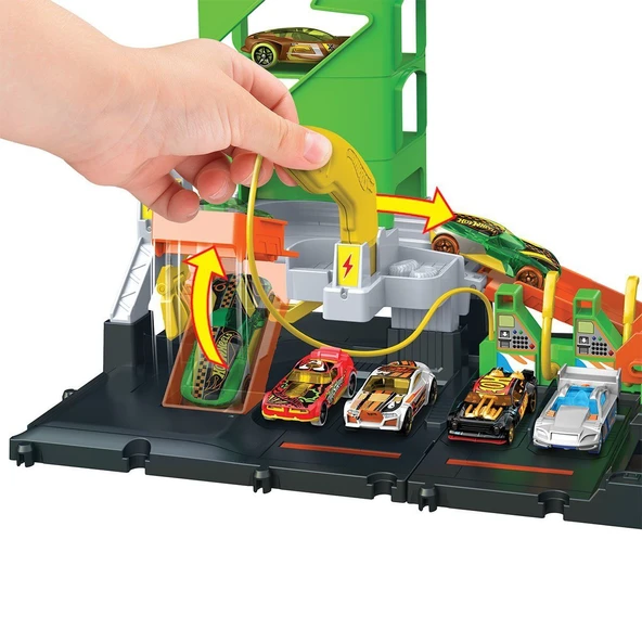 HTN79 Hot Wheels Elektrikli Araç Şarj İstasyonu Oyun Seti - 4
