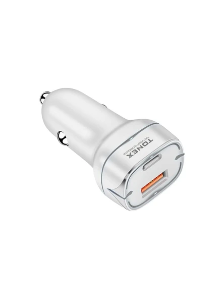 Tonex TA-38W  2 Girişli Type-C To Type-C Kablolu Araç Şarjı Işıklı - 5 ADET - 6