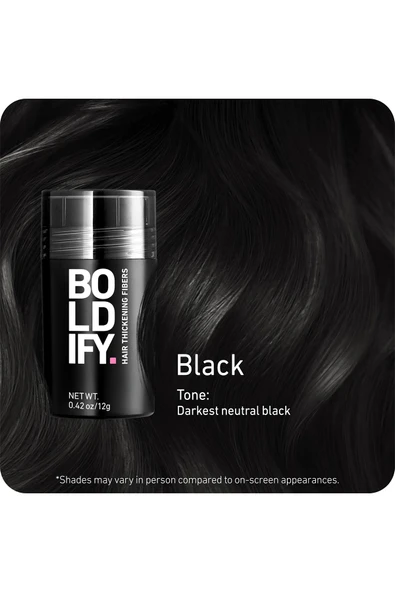 Boldify Saç Dolgunlaştırıcı Kapatıcı Fiber Toz Siyah 12GR - 3