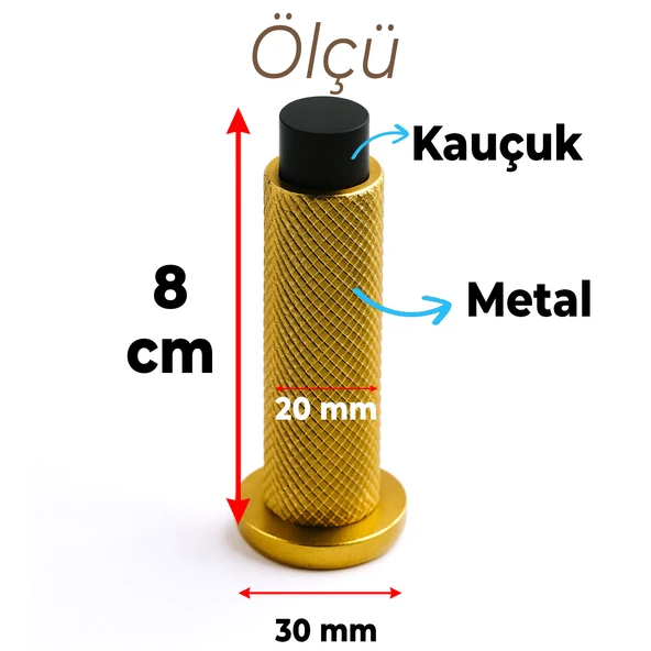 Kapı Stoperi Tamponu Gold Altın Vidalı Metal Tutacağı Tutucu Kapı Arkası Duvar Kolu Stopu Takozu - Resim 3
