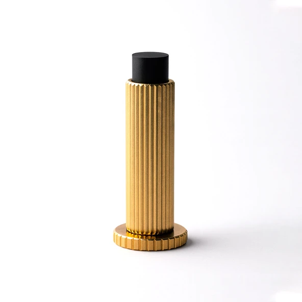 Kapı Stoperi Tamponu Çizgili Altın Vidalı Metal Tutacağı Tutucu Kapı Arkası Duvar Kolu Stopu Takozu - Resim 7