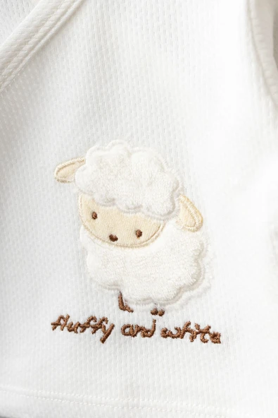 Bebitof My Baby Kumsal % 100 Coton 10 Lu Hastane Çıkışı Yeni Sevimli Kuzu Desenli 10120 - 2