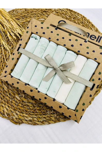 Caramell 7 Li Bebek Ağız Silme Mendili // Yeni Doğan // 2025 Yeşil Uçan Araba1204 - 2