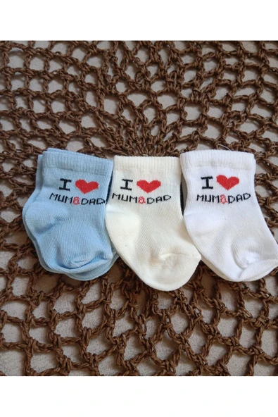 Minisse 0-3 ay erkek bebek 6 lı (kutulu ) çorap