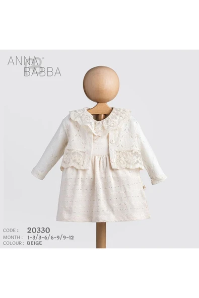 ANNA BABBA DANTELLİ 2 Lİ BEBEK ELBİSE TAKIMI // 20330 - 1
