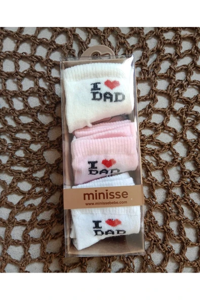 Minisse 0-3 ay kız bebek 6 lı (kutulu ) çorap - Resim 2