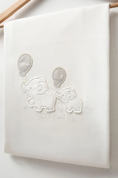 Bebitof My Baby Kumsal % 100 Coton 10 Lu Hastane Çıkışı Yeni Sevimli Balonlu Fil Desenli ekru 10124 - 4