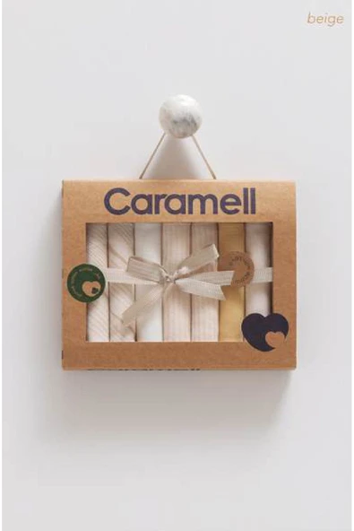 Caramell My Baby Kumsal %100 Coton 7li Bebek Ağız Silme Mendili Yeni Sezon Güzel Bebeğim bej 1842 - 2
