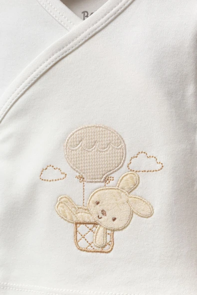 Bebitof My Baby Kumsal % 100 Coton 10 Lu Hastane Çıkışı Yeni Sevimli Balonlu Tavşan Desenli 10110 - 7