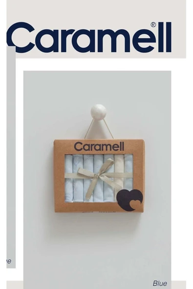 Caramell %100 Coton 7li Bebek Ağız Silme Mendili Uçan Araba Desenli Organik //1204 mavi - 4