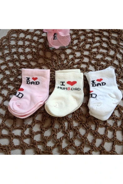 Minisse 0-3 ay kız bebek 6 lı (kutulu ) çorap ürün görseli 1