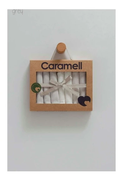 Caramell My Baby Kumsal %100 Coton 7li Bebek Ağız Silme Mendili Yeni Sezon sevimli Ayıcık Gri mbk1471 - 1
