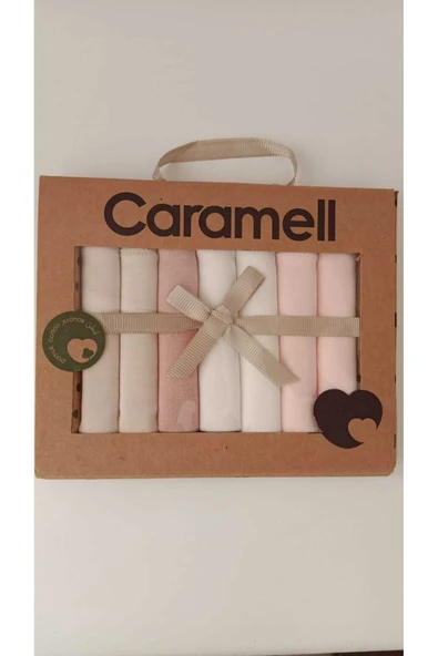 Caramell %100 Coton 7li Bebek Ağız Silme Mendili Basic Organik // 1337 bej - 2