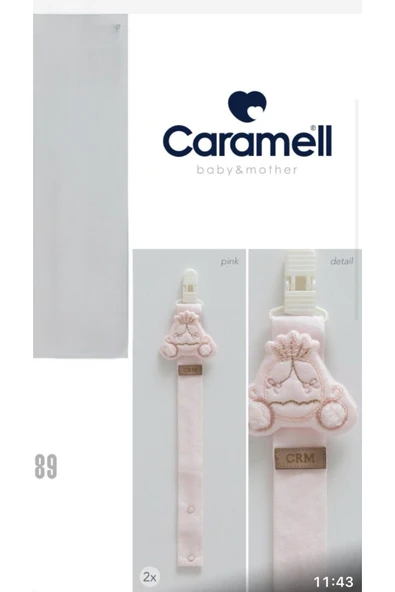 Caramell My Baby Kumsal Prenses Arabası Emzik Askısı pembe 2189 - Resim 2