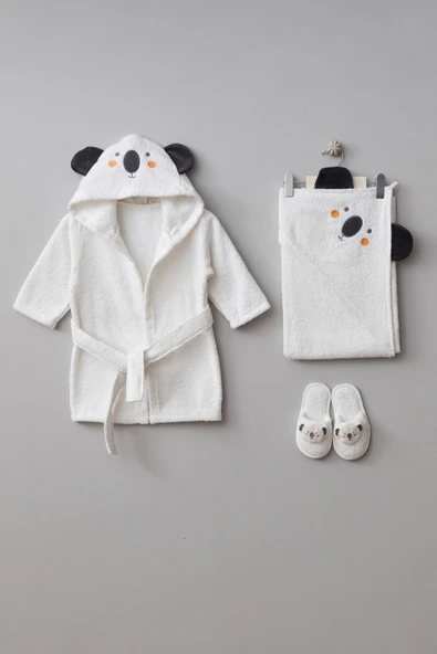 Bebitof My Baby Kumsal % 100 Pamuk 0 - 24 Ay Bornoz Seti Koala Desen Kutu İçerisinde 30047 ürün görseli 1