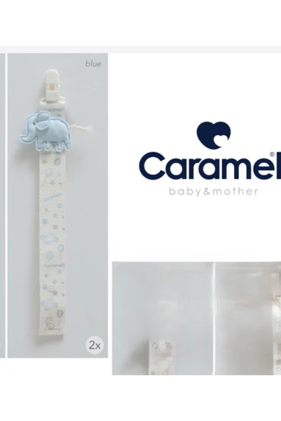 Caramell My Baby Kumsal Sevimli Fil Emzik Askısı mavi 2191 - Resim 3