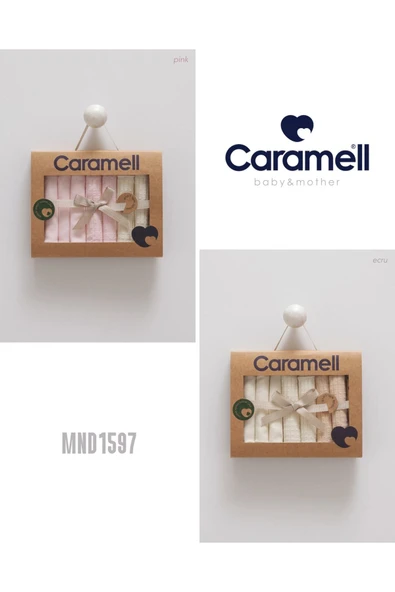 Caramell My Baby Kumsal %100 Coton 7li Bebek Ağız Silme Mendili Yeni Sezon Yumuşak Renkler 2 li paket 1957 - 1