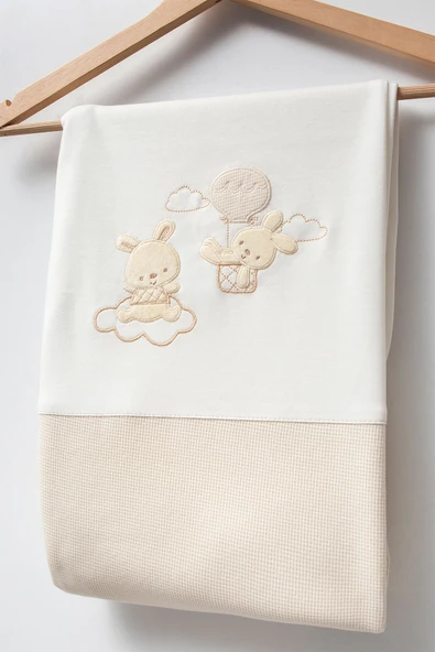 Bebitof My Baby Kumsal % 100 Coton 10 Lu Hastane Çıkışı Yeni Sevimli Balonlu Tavşan Desenli 10110 - 4