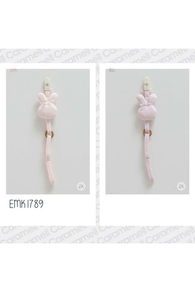 Caramell My Baby Kumsal tavşanlı Emzik Askısı 2 li set 1789 lila ve pembe ürün görseli