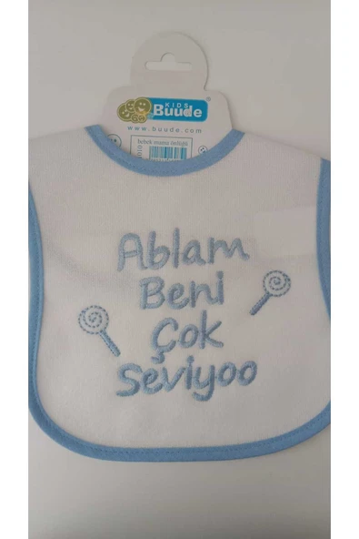 BUUDE My Baby Kumsal Su Geçirmez Ablam Beni Çok Seviyor Baskılı Bebek Mama Önlüğü ürün görseli